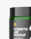 Green Glass Cosmetic Jar Mockup