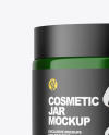 Green Glass Cosmetic Jar Mockup