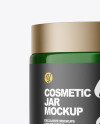 Green Glass Cosmetic Jar Mockup
