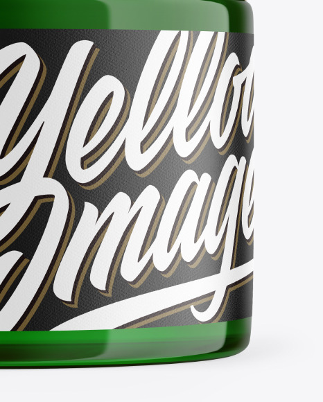 Green Glass Cosmetic Jar Mockup