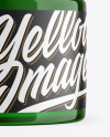 Green Glass Cosmetic Jar Mockup