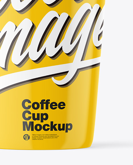 Glossy Plastic Coffee Cup w/ Coffee Splash Mockup