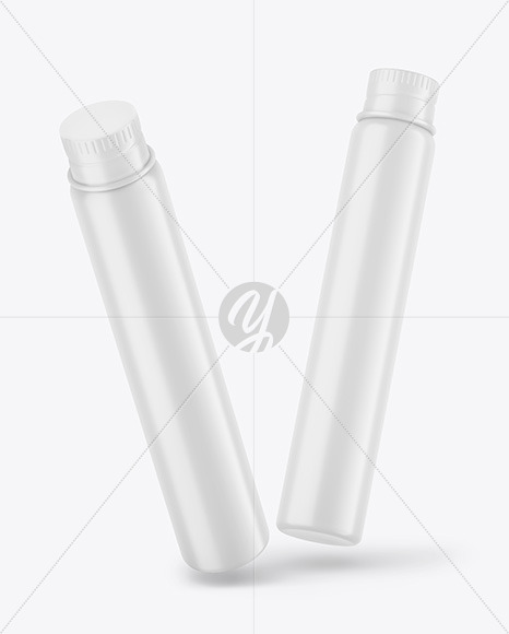 Two Matte Cosmetic Bottles Mockup