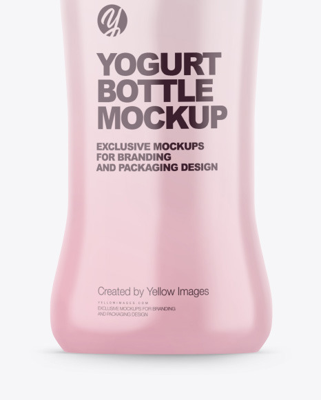 Glossy Yogurt Bottle Mockup