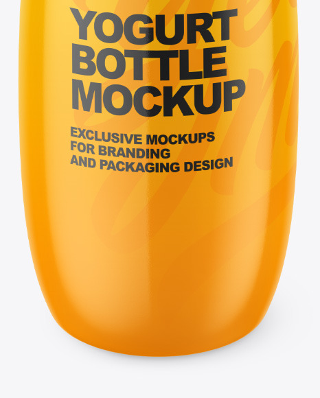 Glossy Yogurt Bottle Mockup