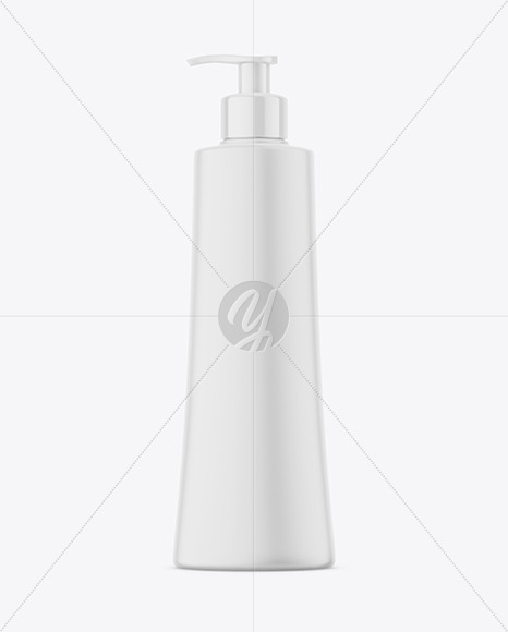 Matte Plastic Bottle with Pump Mockup