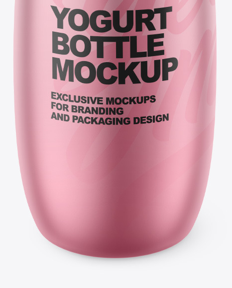 Metallic Yogurt Bottle Mockup