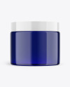 Blue Glass Cosmetic Jar Mockup