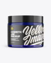 Blue Glass Cosmetic Jar Mockup