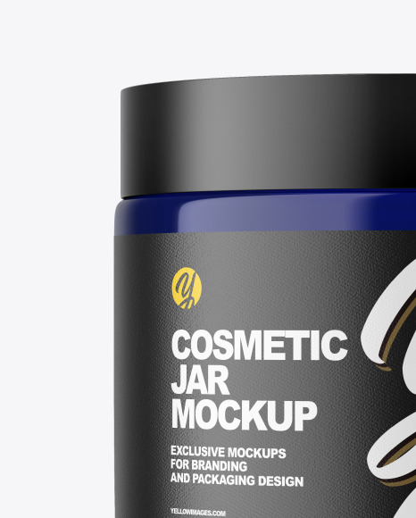 Blue Glass Cosmetic Jar Mockup