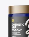 Blue Glass Cosmetic Jar Mockup