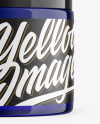 Blue Glass Cosmetic Jar Mockup