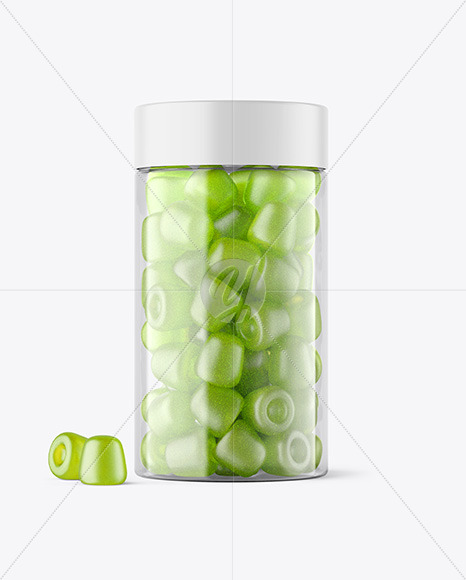 Plastic Bottle with Gummies Mockup