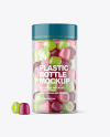 Plastic Bottle with Gummies Mockup