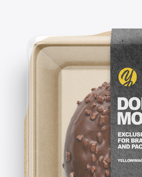 Paper Food Container with Donut Mockup