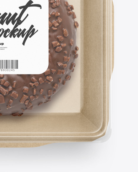 Paper Food Container with Donut Mockup