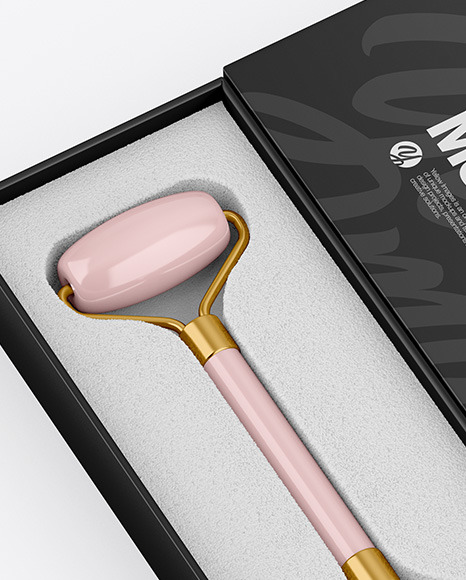 Glossy Massage Roller W/ Box Mockup