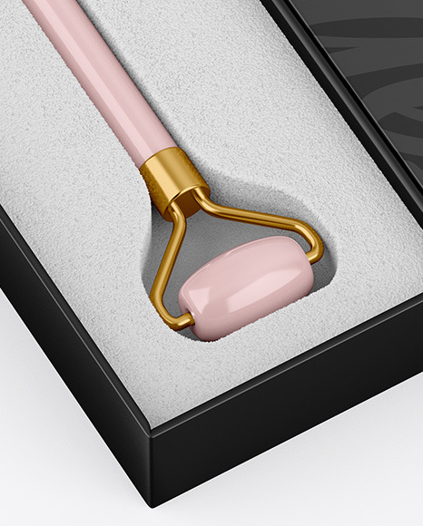 Glossy Massage Roller W/ Box Mockup