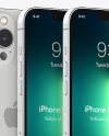 Three iPhones 13 Pro Max Silver Mockups