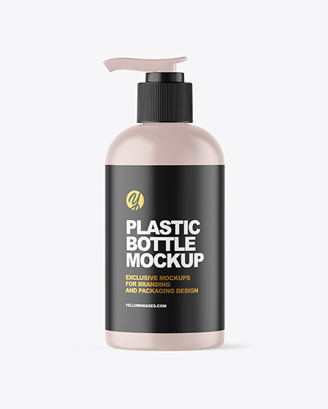 Matte Cosmetic Bottle with Pump Mockup Matte Cosmetic Bottle with Pump Mockup