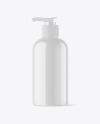 Glossy Cosmetic Bottle with Pump Mockup Glossy Cosmetic Bottle with Pump Mockup