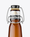 Amber Glass Beer Bottle Mockup