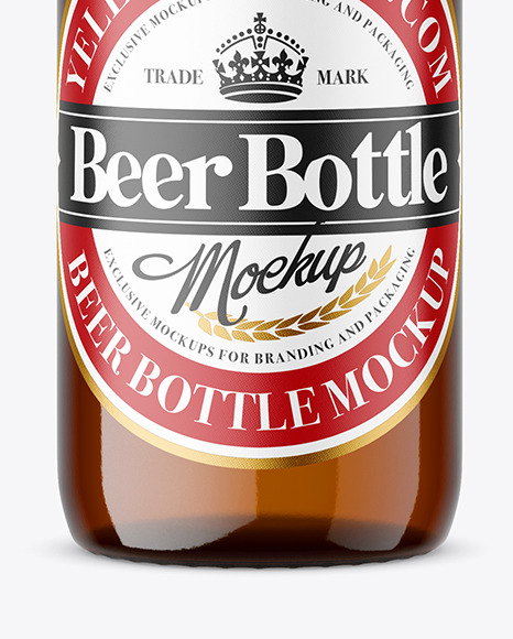 Amber Glass Beer Bottle Mockup