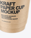 Kraft Paper Cup with Plastic Straw Mockup