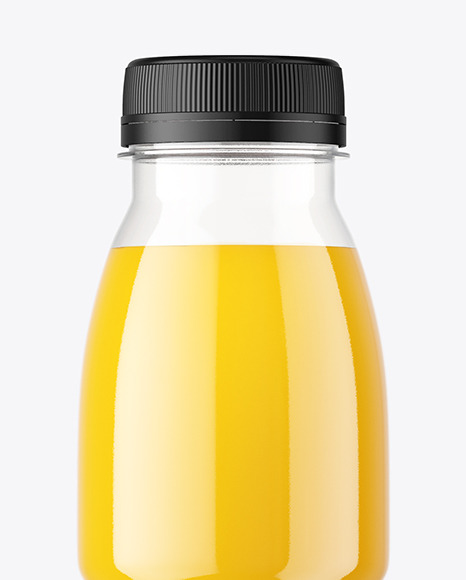 Clear Plastic Orange Juice Bottle Mockup