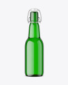 Green Glass Beer Bottle Mockup