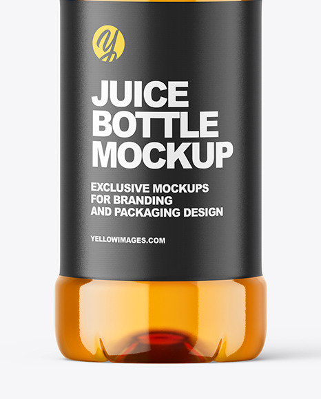 Clear Plastic Apple Juice Bottle Mockup