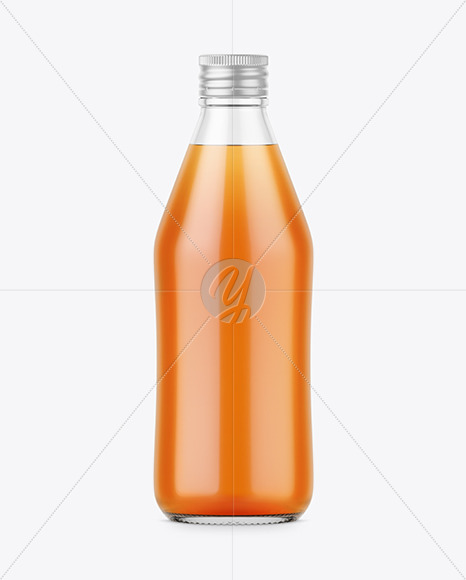 Clear Glass Apple Juice Bottle Mockup