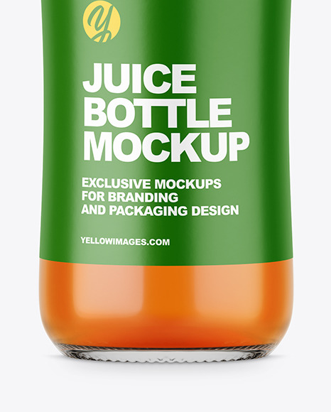 Clear Glass Apple Juice Bottle Mockup