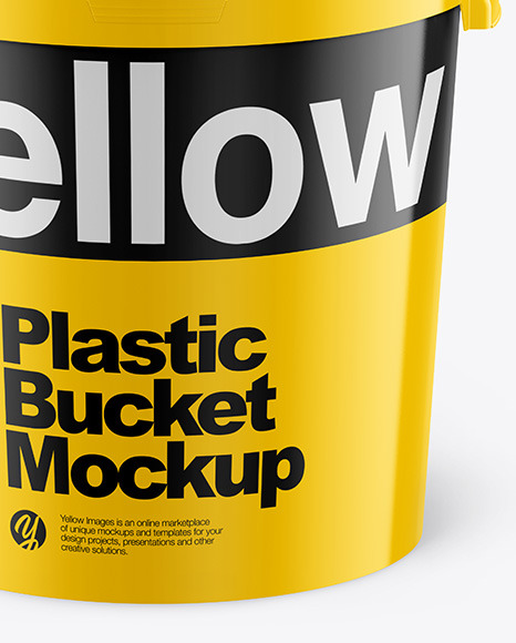 Glossy Plastic Bucket Mockup