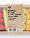 Paper Food Container With Vegetable Set Mockup