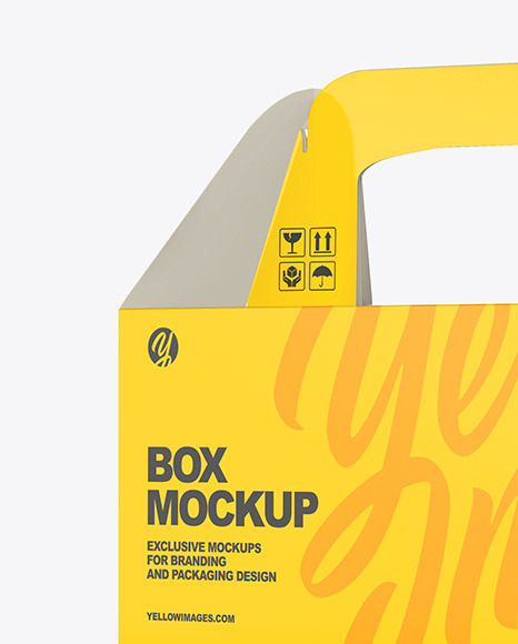 Glossy Box with Handle Mockup Glossy Box with Handle Mockup