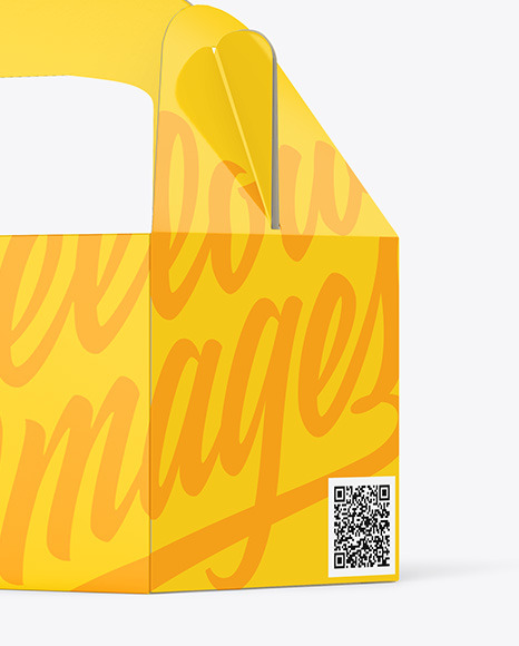 Glossy Box with Handle Mockup Glossy Box with Handle Mockup