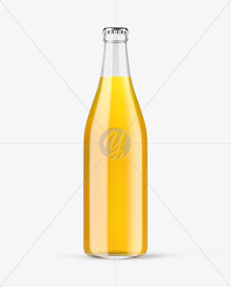 Clear Glass Lager Beer Bottle Mockup
