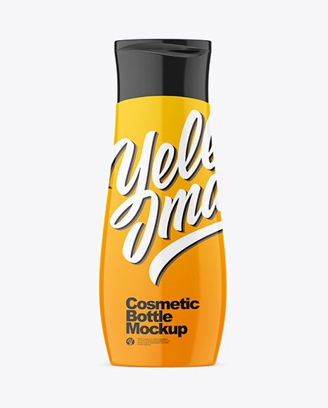 Glossy Plastic Shampoo Bottle Mockup - Shampoo+Glossy+Bottle+Mockup+In+Bottle+Mockups+On+Yellow