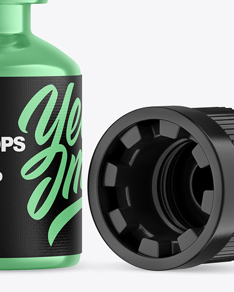 Metallic Opened Eye Drops Bottle Mockup Metallic Opened Eye Drops Bottle Mockup