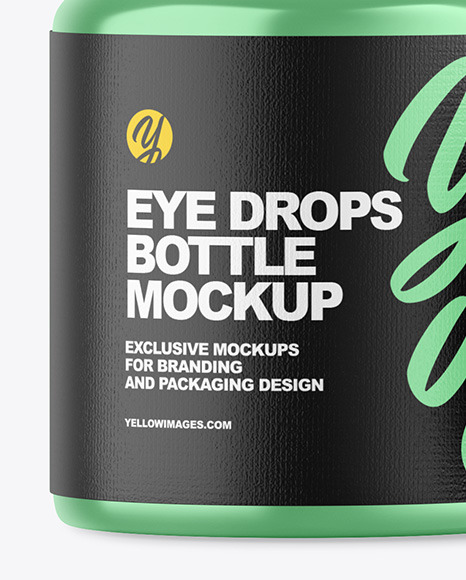 Metallic Opened Eye Drops Bottle Mockup Metallic Opened Eye Drops Bottle Mockup
