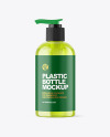 Color Plastic Cosmetic Bottle with Pump Mockup Color Plastic Cosmetic Bottle with Pump Mockup