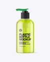 Color Plastic Cosmetic Bottle with Pump Mockup Color Plastic Cosmetic Bottle with Pump Mockup