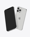 Two iPhones 13 Pro Max Silver Mockups