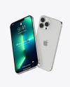 Two iPhones 13 Pro Max Silver Mockups