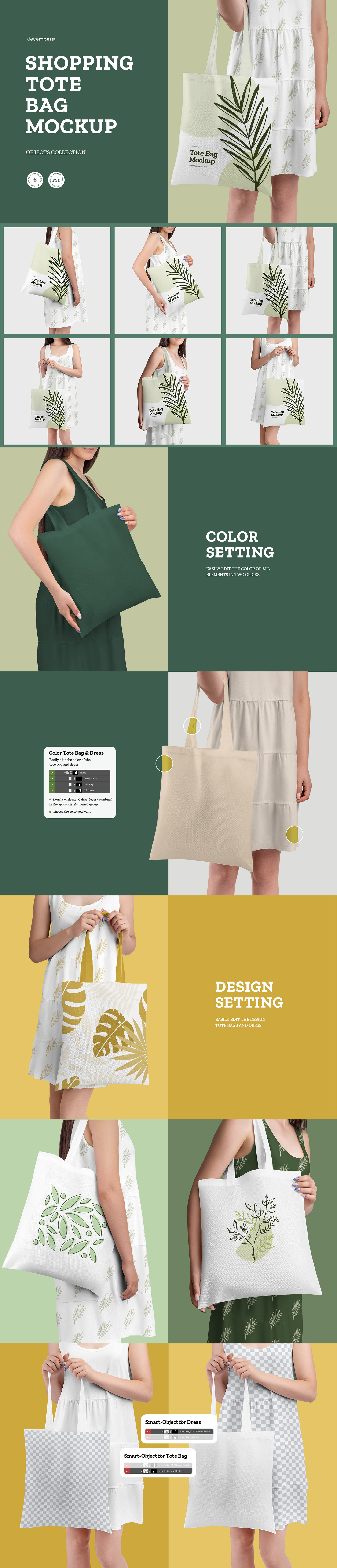 6 Shopping Tote Bag Mockups in the Hands of a Girl 6 Shopping Tote Bag Mockups in the Hands of a Girl