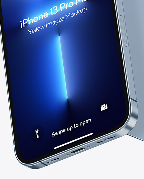 Two iPhones 13 Pro Max Sierra Blue Mockups