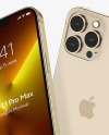 Two iPhones 13 Pro Max Gold Mockups