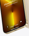 Two iPhones 13 Pro Max Gold Mockups