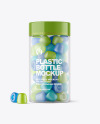 Frosted Plastic Bottle with Gummies Mockup Frosted Plastic Bottle with Gummies Mockup